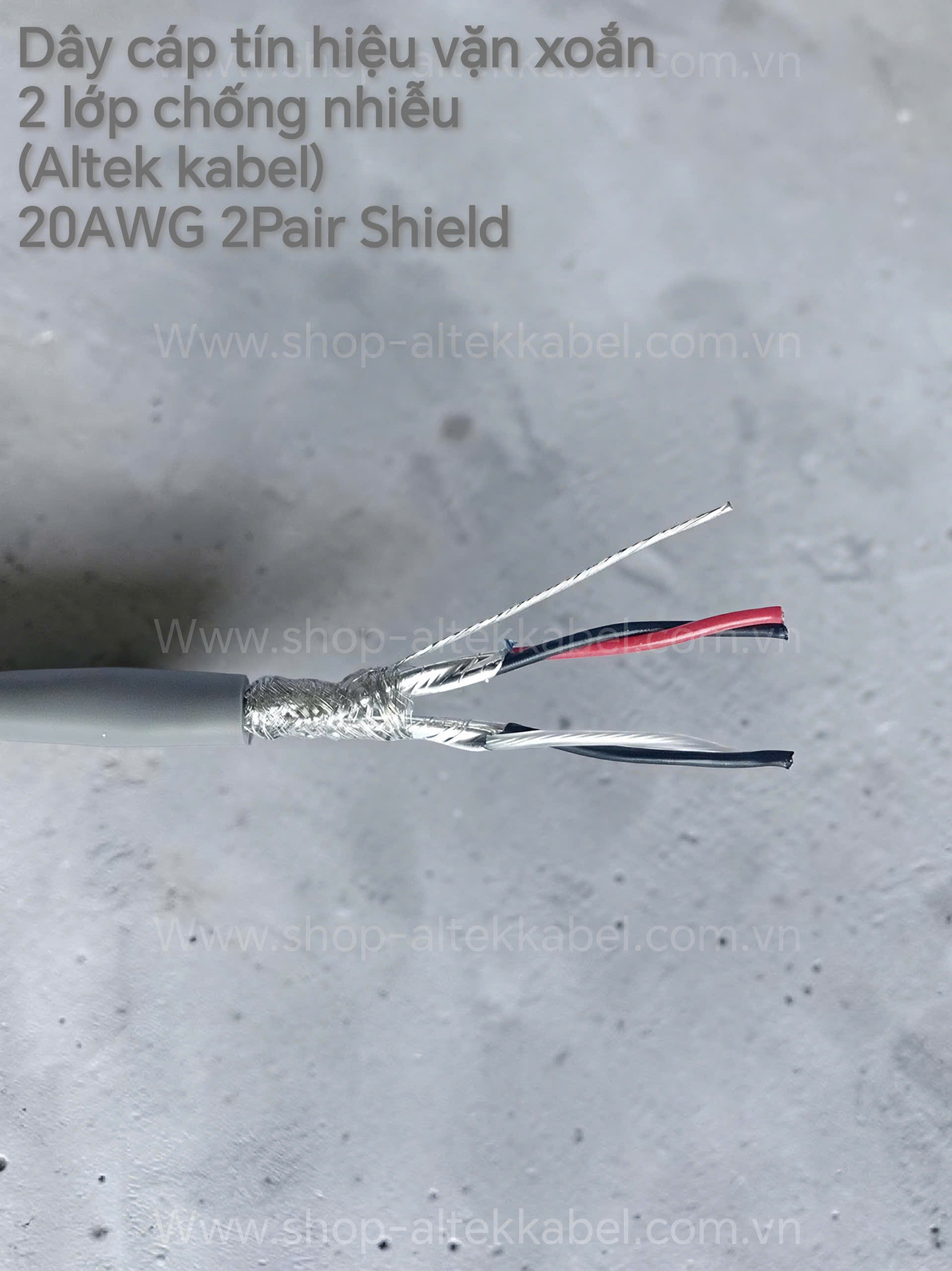 Altek Kabel 20 AWG 2 Pair Shield
